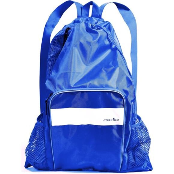 Mesh Swim Bag - Mesh Pool Bag With Wet & Dry Compartments for Swimming, Beach - Picture 1 of 7